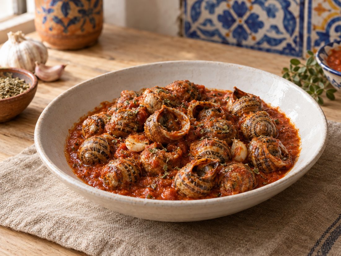 "Crastuna lardiati" (lumache al pesto trapanese)