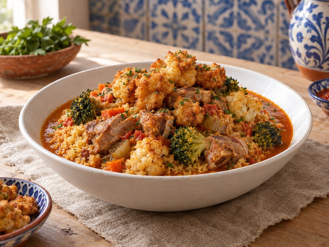 Cuscus con verdure e carne
