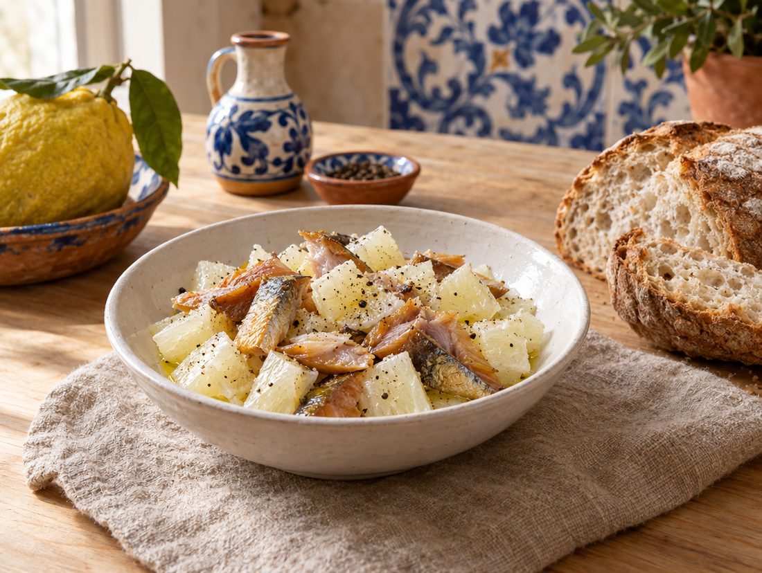 Insalata di cedro e aringa affumicata
