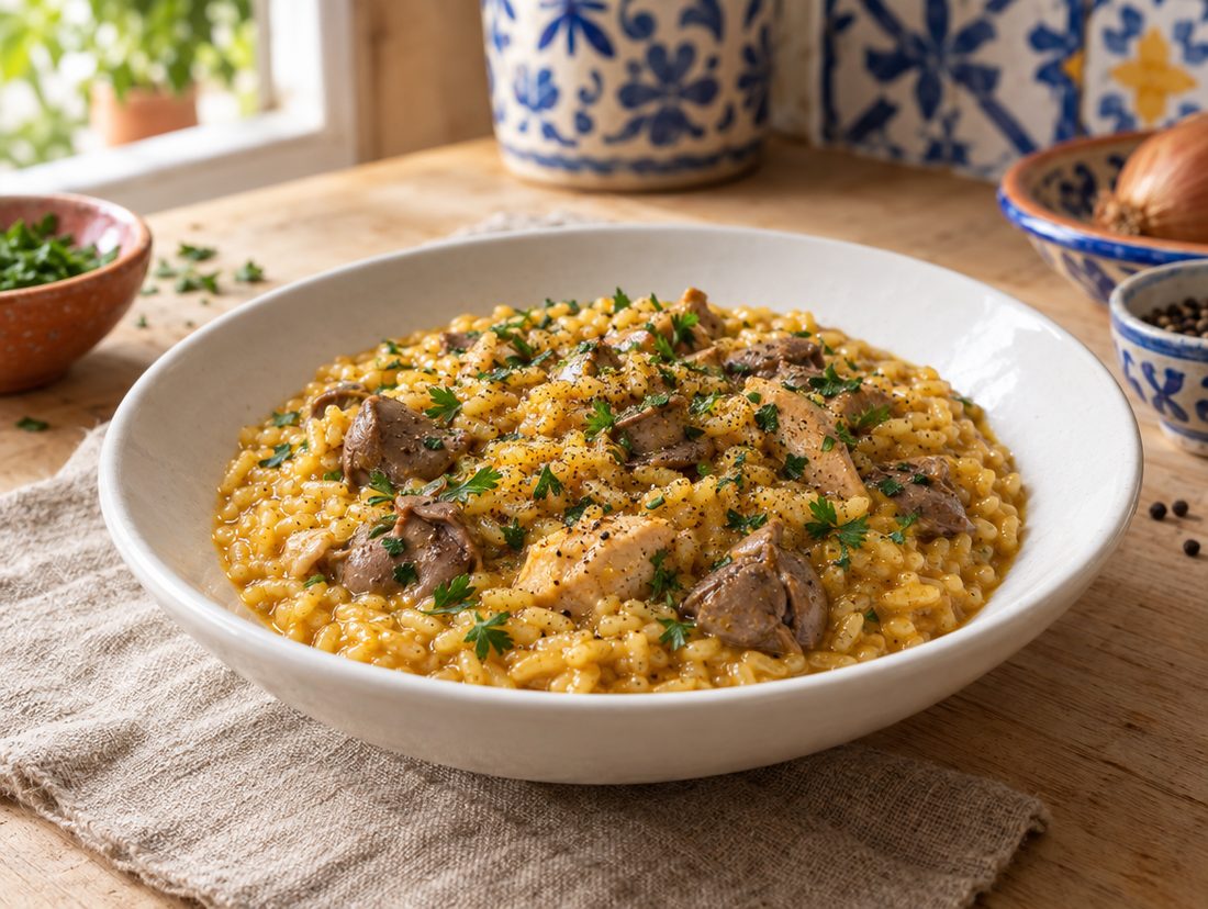 Risotto con fegatini e duroni