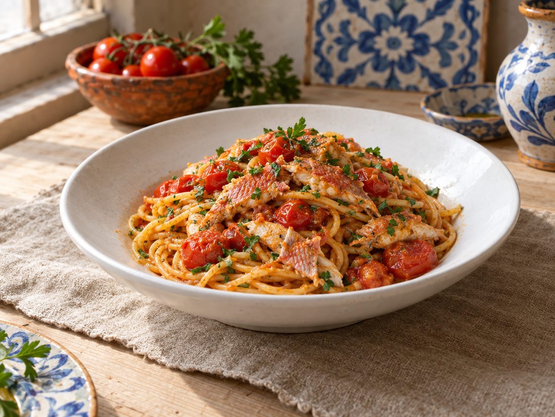 Spaghetti al ragù di triglia
