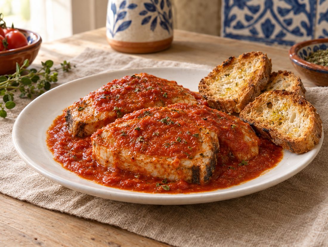 Trancio di palombo in salsa origanata